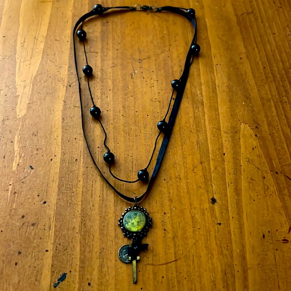 Handmade Victorian Necklace Double-Strand Multi-Charm